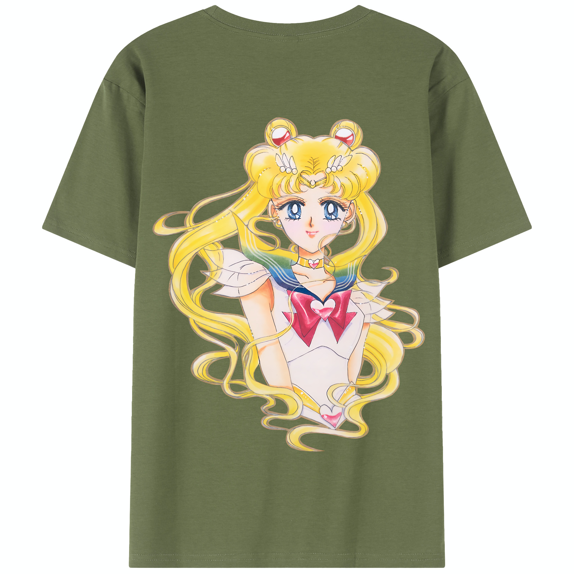 （画像用） 美少女戦士セーラームーン 月野 うさぎ つきの うさぎ Sailor Moon Tsukino Usagi 綿100％半袖Tシャツ（背面プリント）